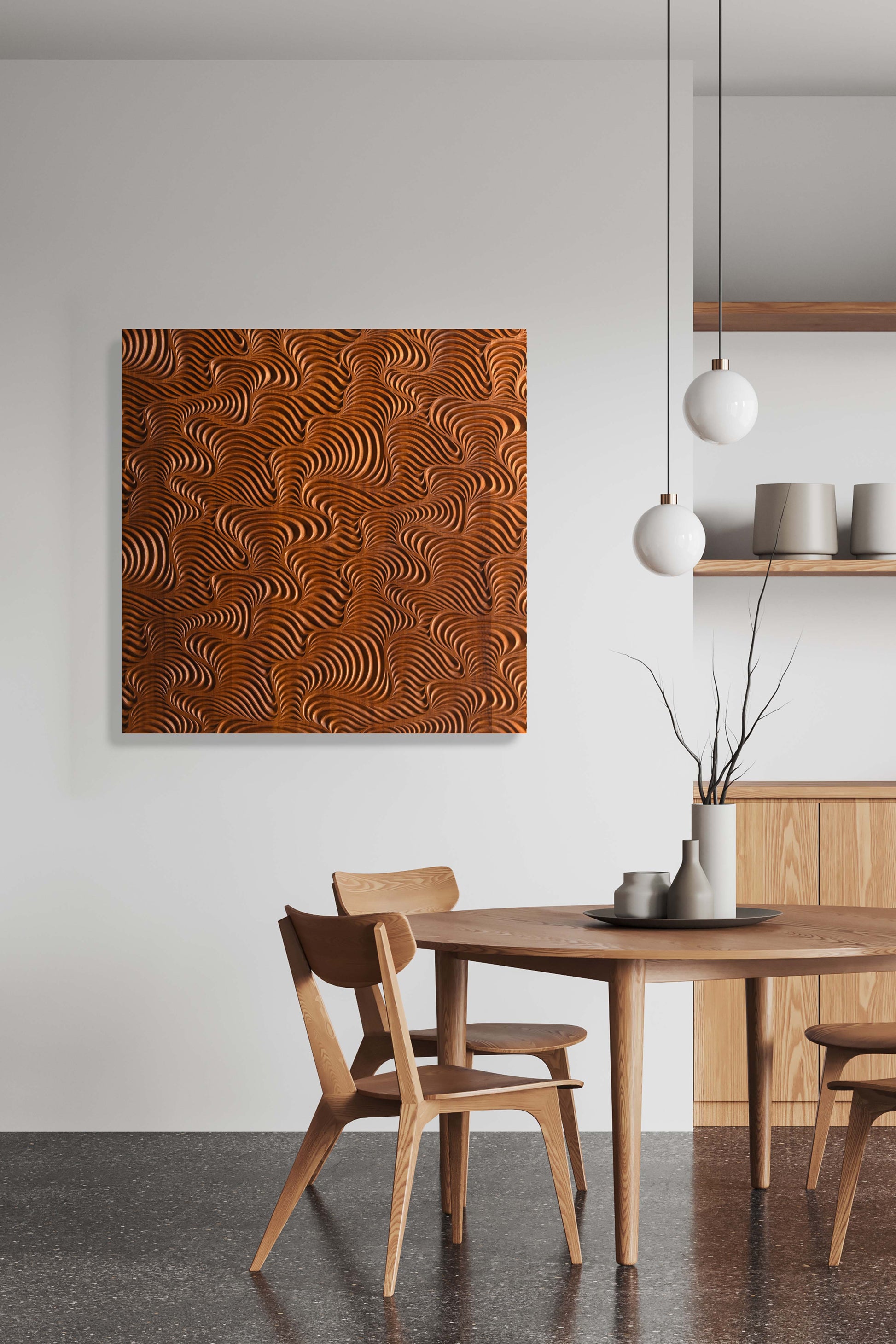 WIND AND EARTH iroko - Rettangular Wall Decor - SquareOff