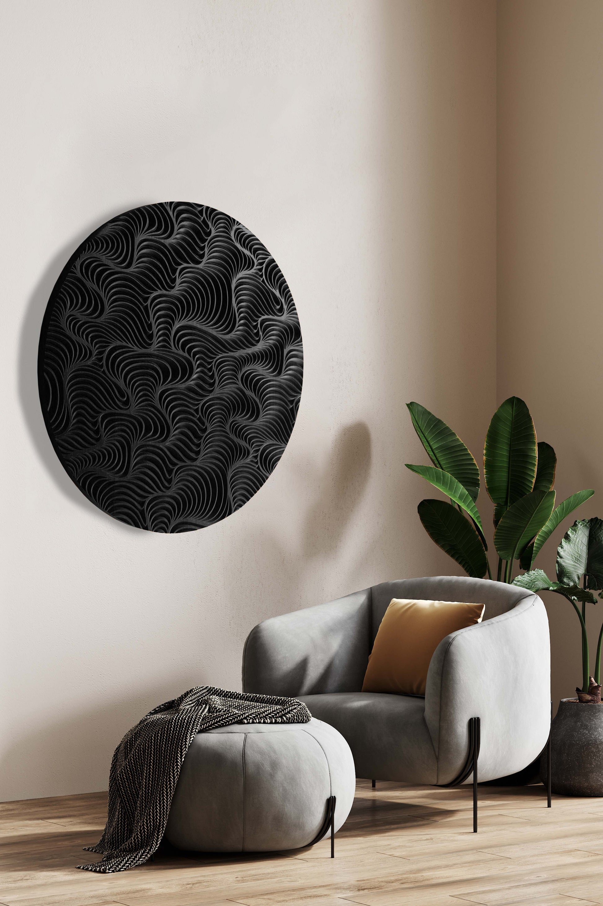 WIND AND EARTH iroko - Round Wall Decor (Copy) SquareOff