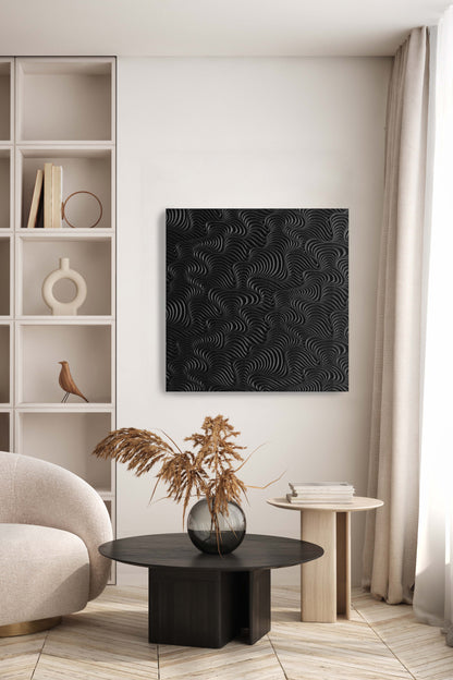 WIND AND EARTH Black - Round Wall Decor (Copy) SquareOff