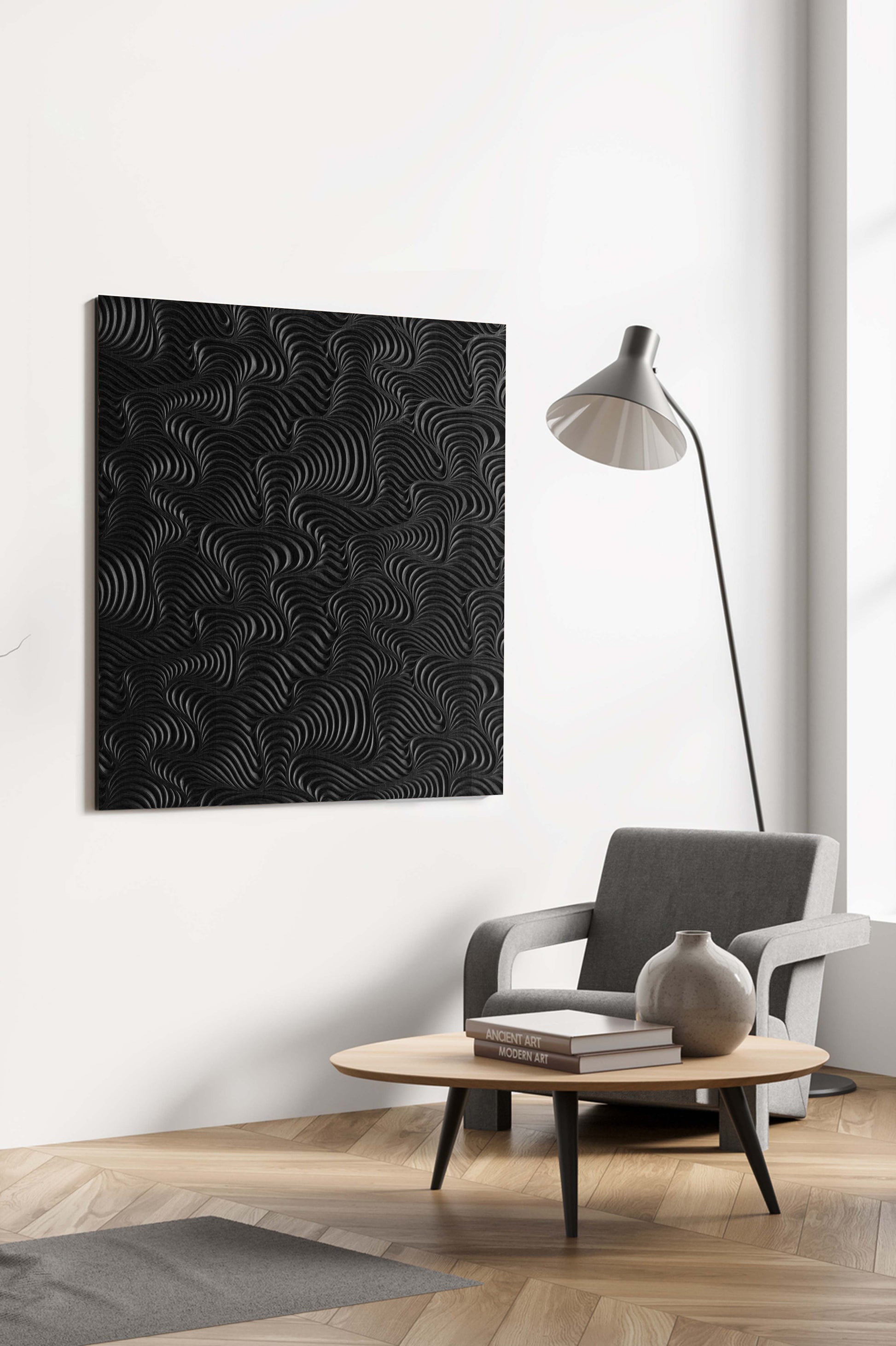 WIND AND EARTH Black - Round Wall Decor (Copy) SquareOff