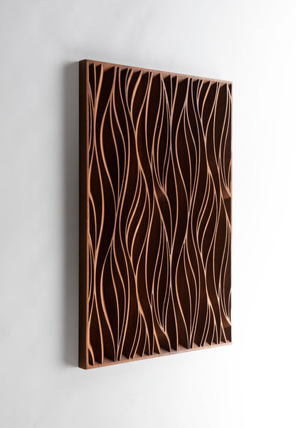 Dune iroko wood - wall panel wood carved decor