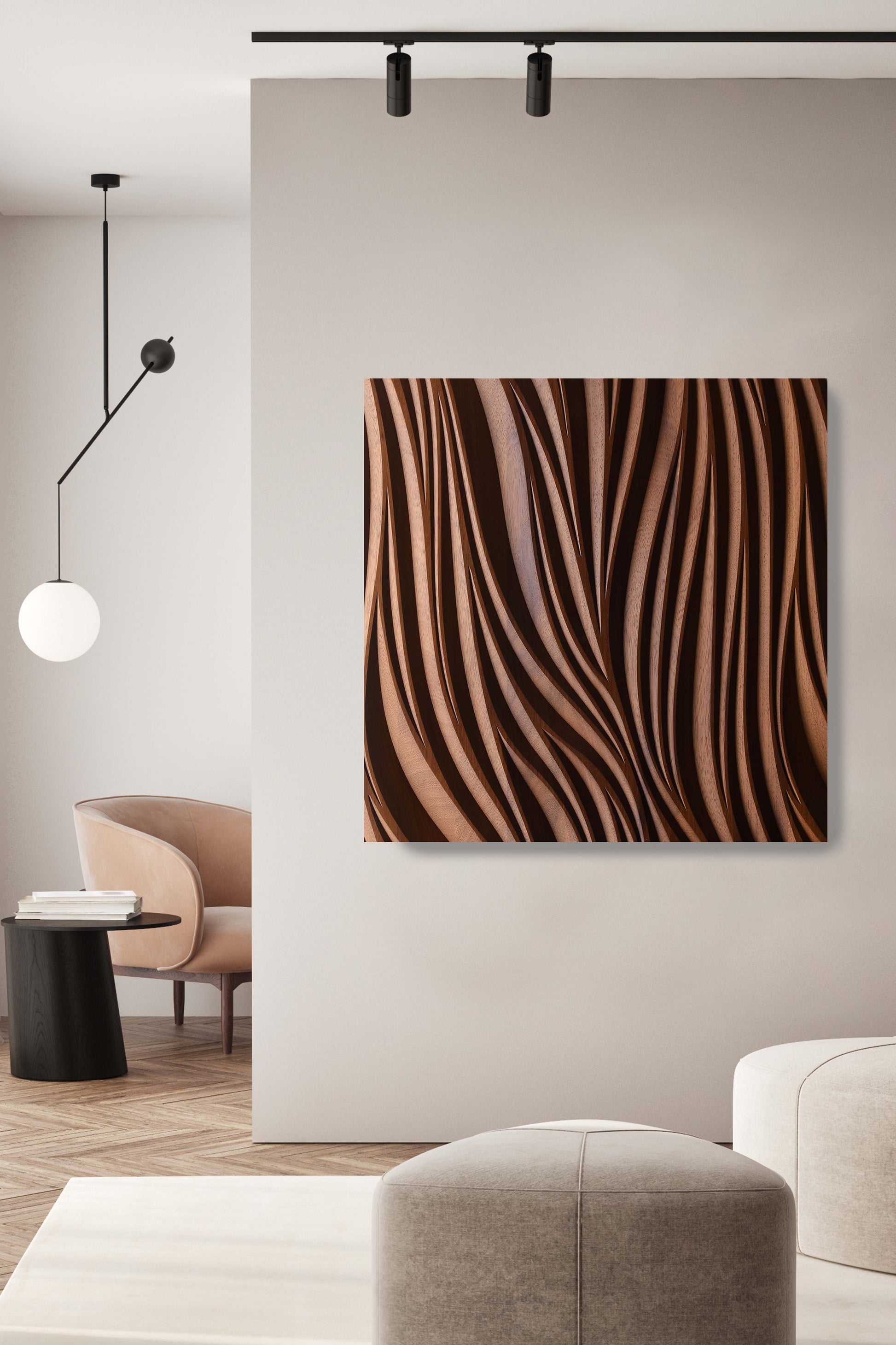 CANYON Black - Round Wall Sculpture SquareOff