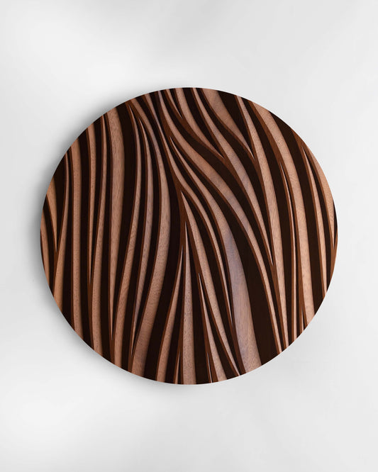 Leaf Iroko - Square Wall Sculpture SquareOff