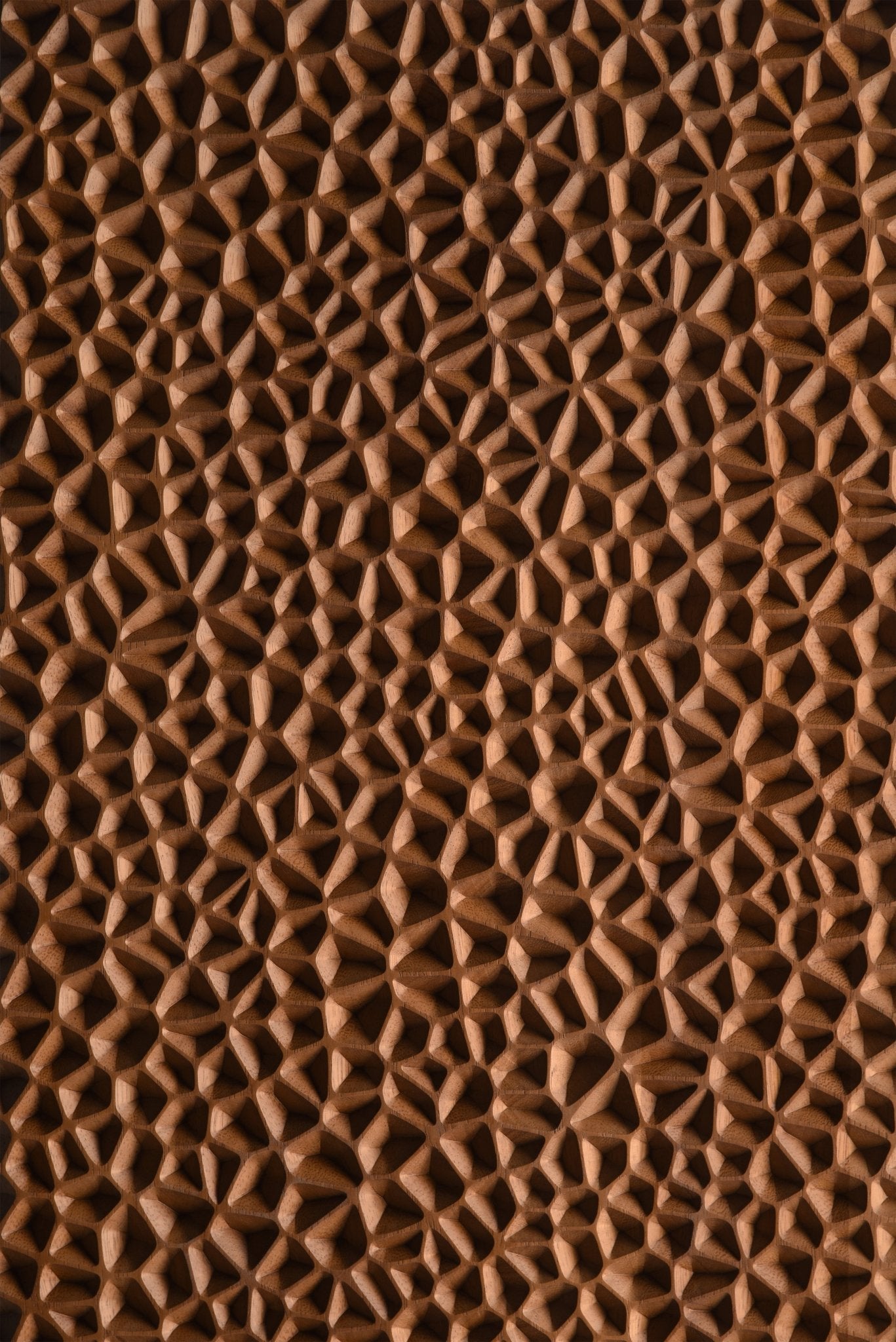 Holes_ Wooden Wall Decor In Iroko Solid Wood