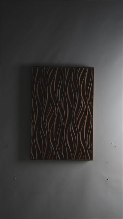 Dune iroko wood - wall panel wood carved decor