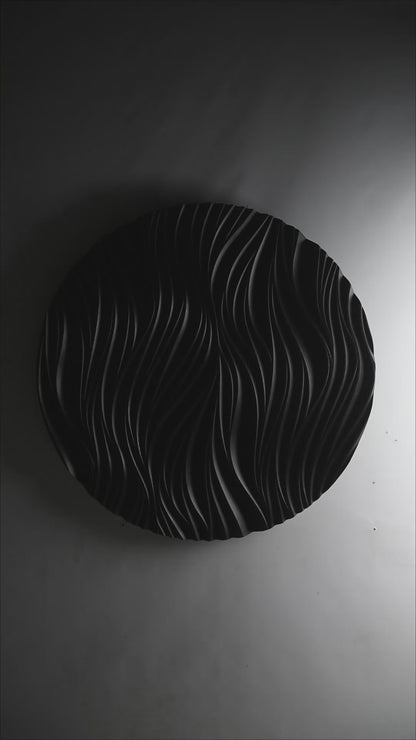 The black flame - | Round Wood Wall Hanging