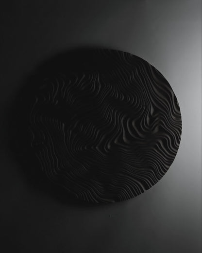 CANYON Black - Round Wall Sculpture