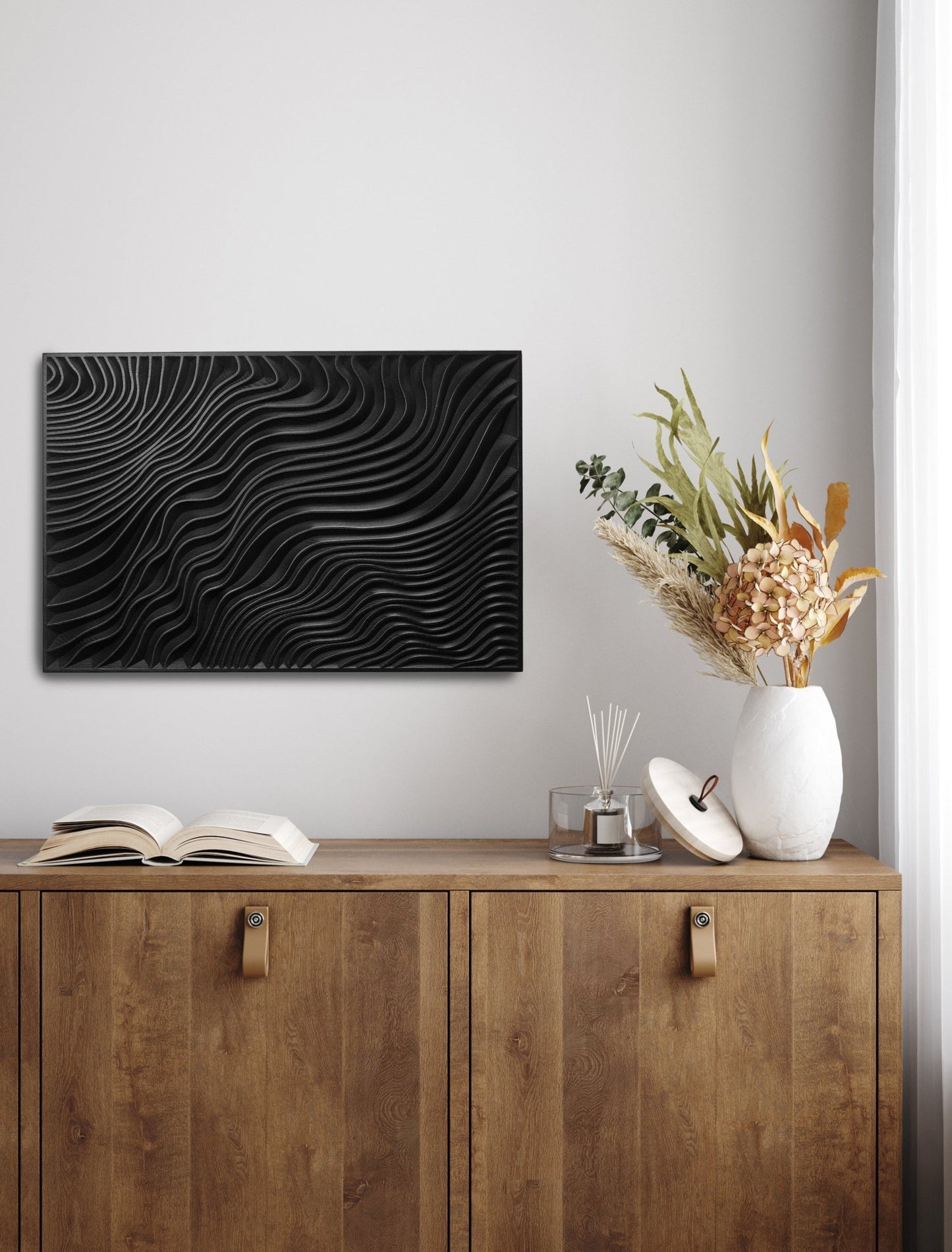 The Black Dunes_Wall Art in solid wood - SquareOff