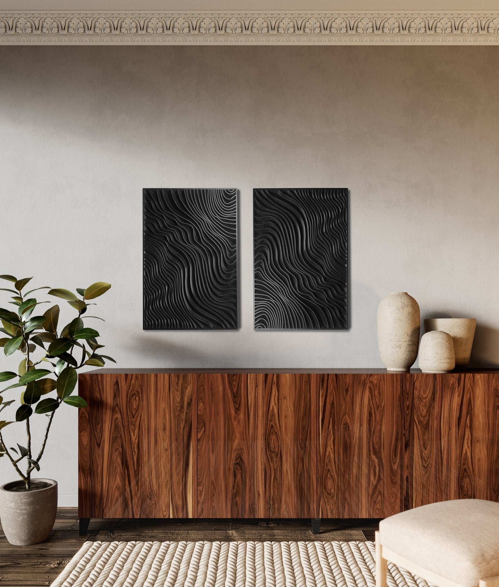 The Black Dunes_Wall Art in solid wood - SquareOff