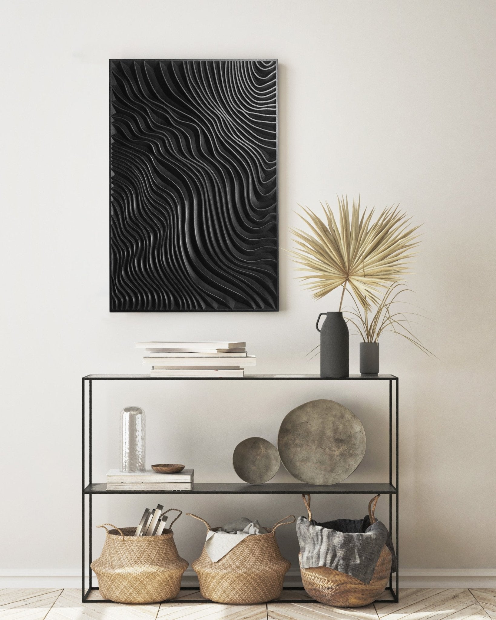 The Black Dunes_Wall Art in solid wood - SquareOff