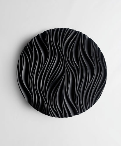 The black flame - | Round Wood Wall Hanging - SquareOff