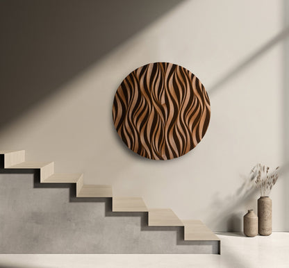 THE FIRE - Round Wood Wall Sculpture - SquareOff