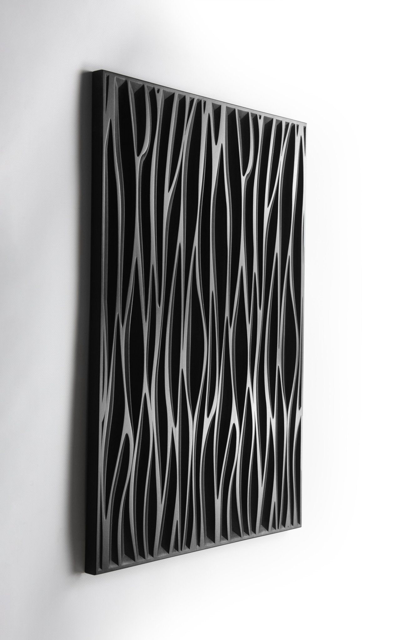 The illusionist_Handmade Black Wooden Wall Sculpture - SquareOff