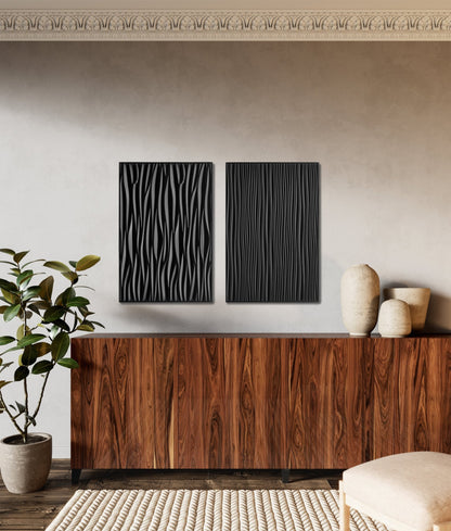 The illusionist_Handmade Black Wooden Wall Sculpture - SquareOff