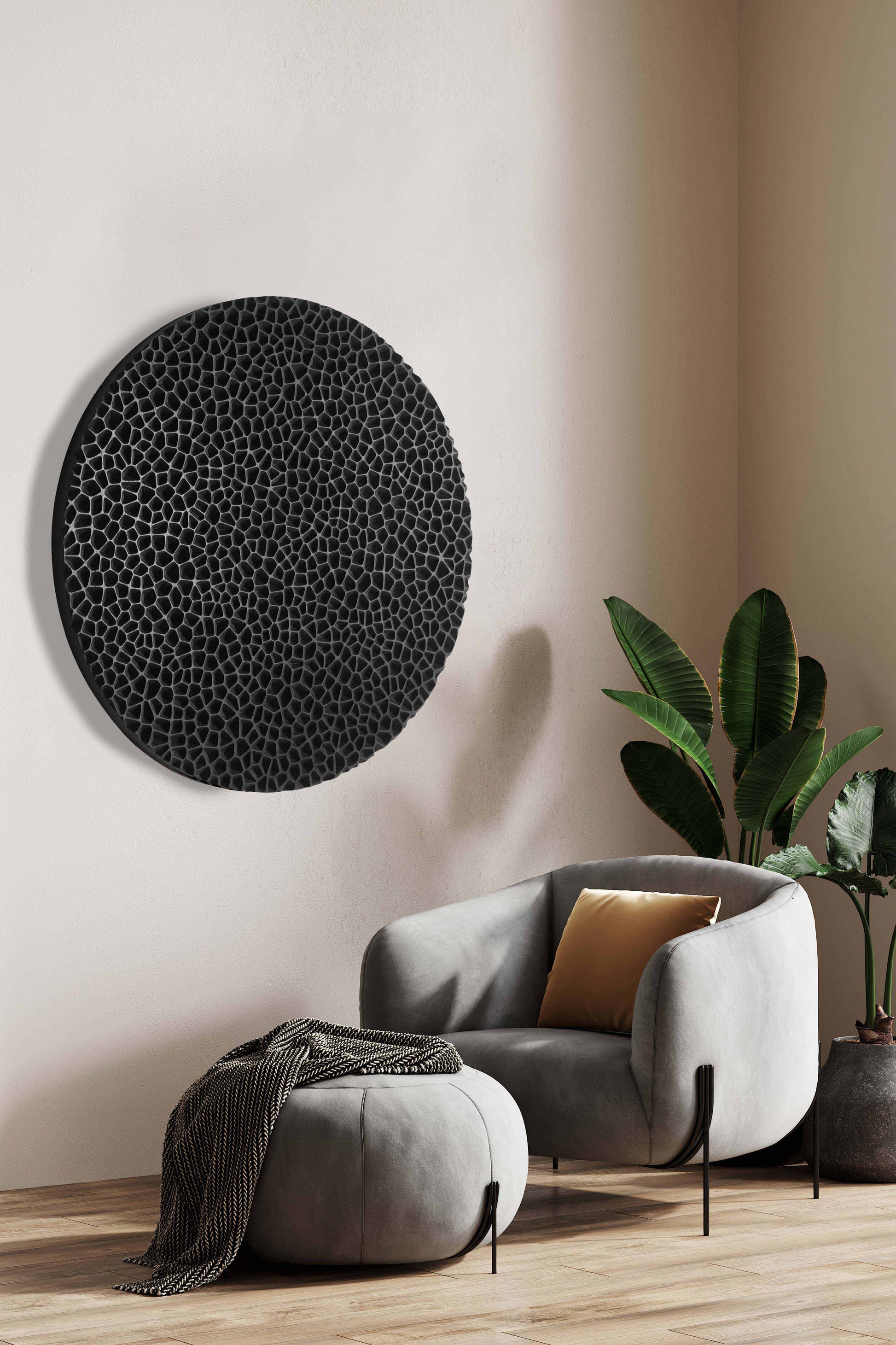 CANYON Black - Round Wall Sculpture (Copy) SquareOff